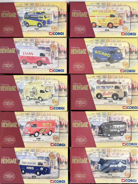 Collection Corgi Heritage 1/43-Véhicules Publicitaires Français Vintage (lot de 10)-Edition limitée
